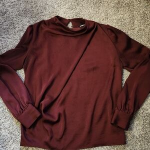 Express Deep Red Long Sleeve Top